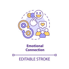 Emotional connection concept icon. Customer care. Way to develop brand longevity abstract idea thin line illustration. Isolated outline drawing. Editable stroke. Arial, Myriad Pro-Bold fonts used