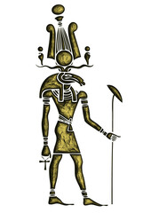 Obraz premium Khensu - God of ancient Egypt on transparent background