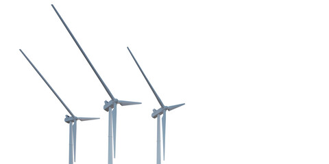 wind power turbine on transparent background