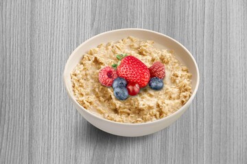 Tasty healthy oatmeal breakfast in a Bowl