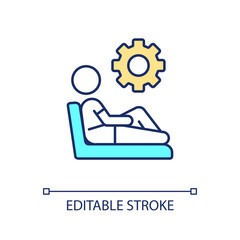 Personal adjustment counseling RGB color icon. Psychotherapy. Checkup and survey. Testing. Isolated vector illustration. Simple filled line drawing. Editable stroke. Arial font used