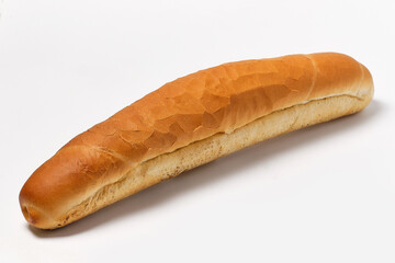 long bun for a hot dog on a white background