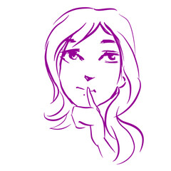 portrait of a girl vector for card illustration decoration