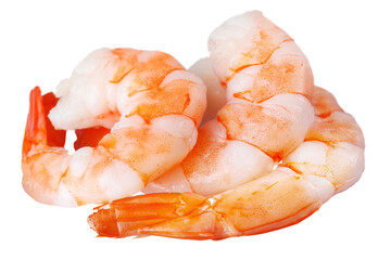 Close-up Tasty Prepared Shrimp on white background - obrazy, fototapety, plakaty