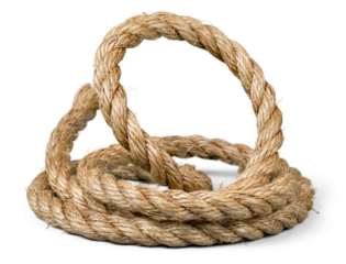 ship rope and knot isolated on white background