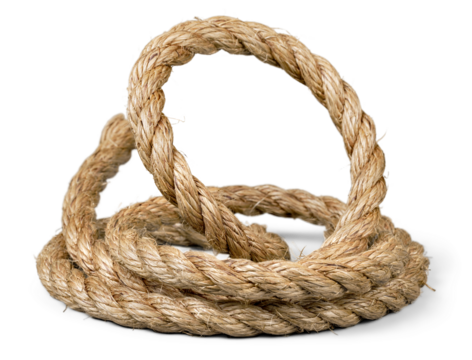 ship rope and knot isolated on white background