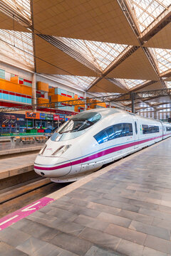 Interior of Delicias Railway Station in Zaragoza, Spain