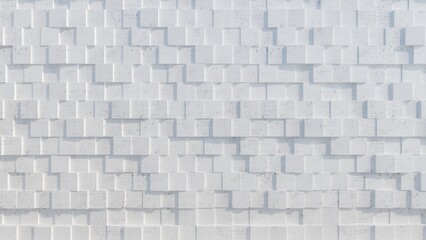 texture of stone wall by white clean concrete and details of texture stone texture in texture of blocks design wallpaper, 3d rendering 