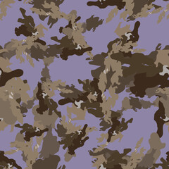 Urban camouflage of various shades of violet, beige and brown colors