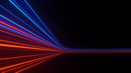 3d render motion line of speed and power or light trails. High-speed light with curve movement beam. 5G Technology fast and futuristic background. Abstract motion blur.