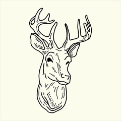 vector - Deer - hand draw