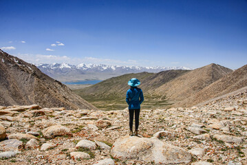 Looking into the Great Pamir Range of Afghanistan from the Belayrik Pass, Lake Zorkul, Tajikistan