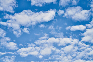 Beatiful blue sky with clouds on a sunny day