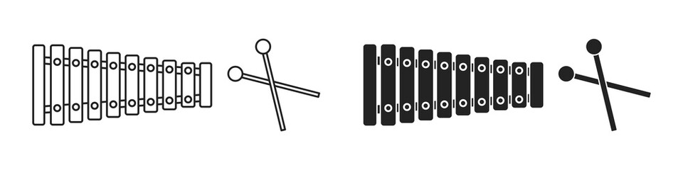 Xylophone icon. Baby toy symbol. Musical instrument sign.