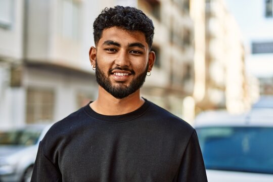 Young Arab Man Smiling Confident At Street