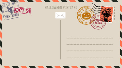 Beautiful retro style template of a Halloween postcard vector