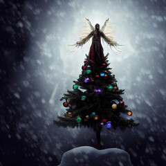 Christmas Snow and Northern Lights