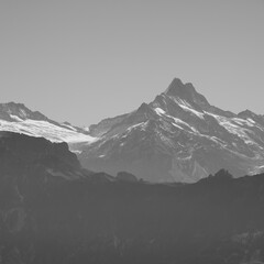 Fototapeta na wymiar Mount Schreckhorn and Upper Grindelwald Glacier.