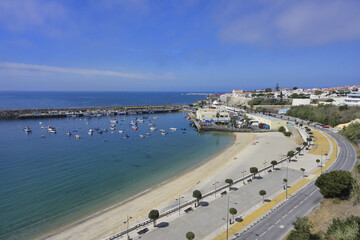 View over the harbor and the beach, Sines, Alentejo, Portugal