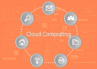 graphics diagram cloud computing concept infrastructure link access data management vector illustration