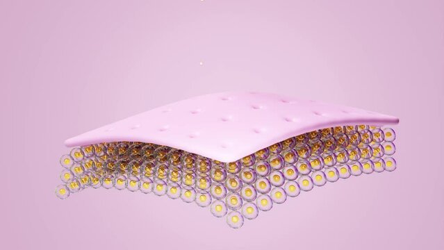 3d restore and nourish scalp or protection skin with serum, treatment hair care, skin care, bubbles oil, 3d animation, alpha