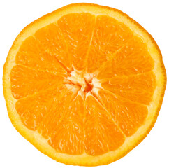 Fresh slice of refreshing orange fruit isolated