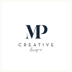 Monogram MP logo design, creative letter logo for business and company.