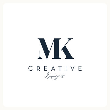 Monogram MK logo design, creative letter logo for business and company.