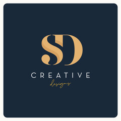 Monogram SD logo design, creative letter logo for business and company.