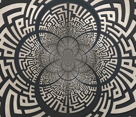 blak and white abstract pattern, twisted curvef