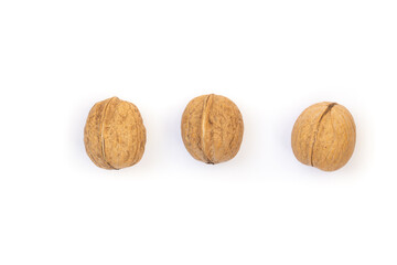 Walnuts in white background, isolated