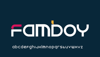 Famboy typography letter logo design - obrazy, fototapety, plakaty