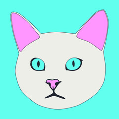 Fashion minimal illustration. Stylish cat head
