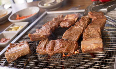 Pocheon's famous beef ribs grilled