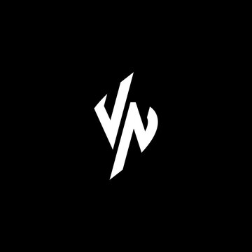 VN monogram logo esport or gaming initial concept vector