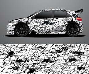 Rally car decal graphic wrap vector, abstract background

