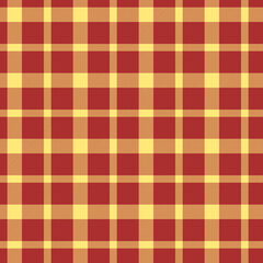 Yellow red seamless plaid vector texture