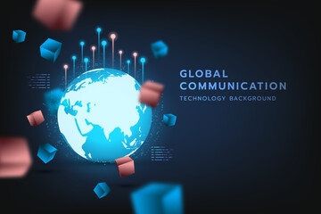 Hi-tech digital technology futuristic circuit digital. Abstract futuristic. artificial intelligence. Modern futuristic. Global, world network connection technology background. vector illustration.