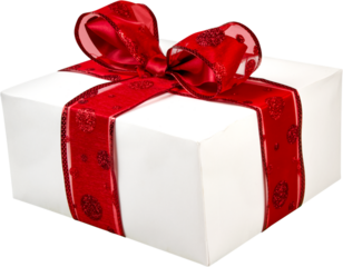 Cute gift box on white background