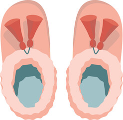 Slippers pair flat icon Warm pink home shoes