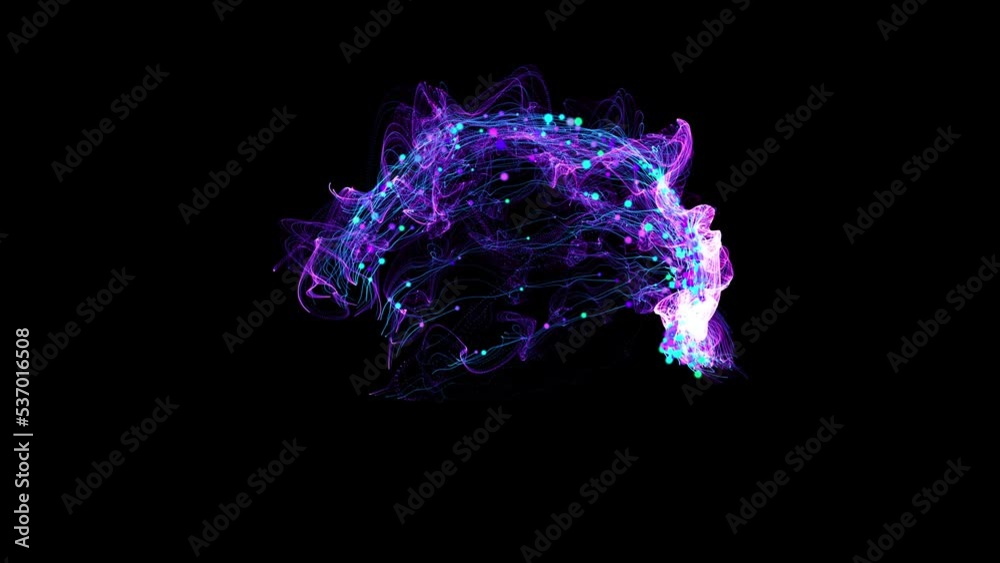 Wall mural cosmic energy strings. energy flows in the form of thin bright elements. lines form structural fiber