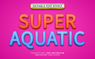 Editable Super Aquatic Bubble 3D Text Effect
