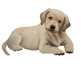 labrador retriever puppy on white