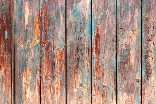 Texture of old wood planks with paint remains © Olga