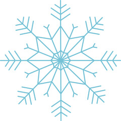 Vector snowflake for Christmas and New Year design. Blue snowflake isolated on a white background.