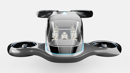 3d rendered fictional illustration of a generic air taxi concept