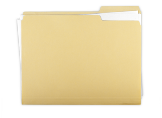 File Folder with Documents, Note and Blank