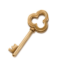 3d realistic vector collection of golden old vintage keys.