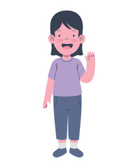 happy little girl saludating