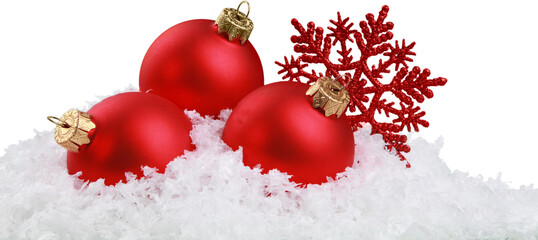 Beautiful  Christmas balls   on white background